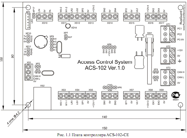 Схема подключени ACS-102-CE-BM №1